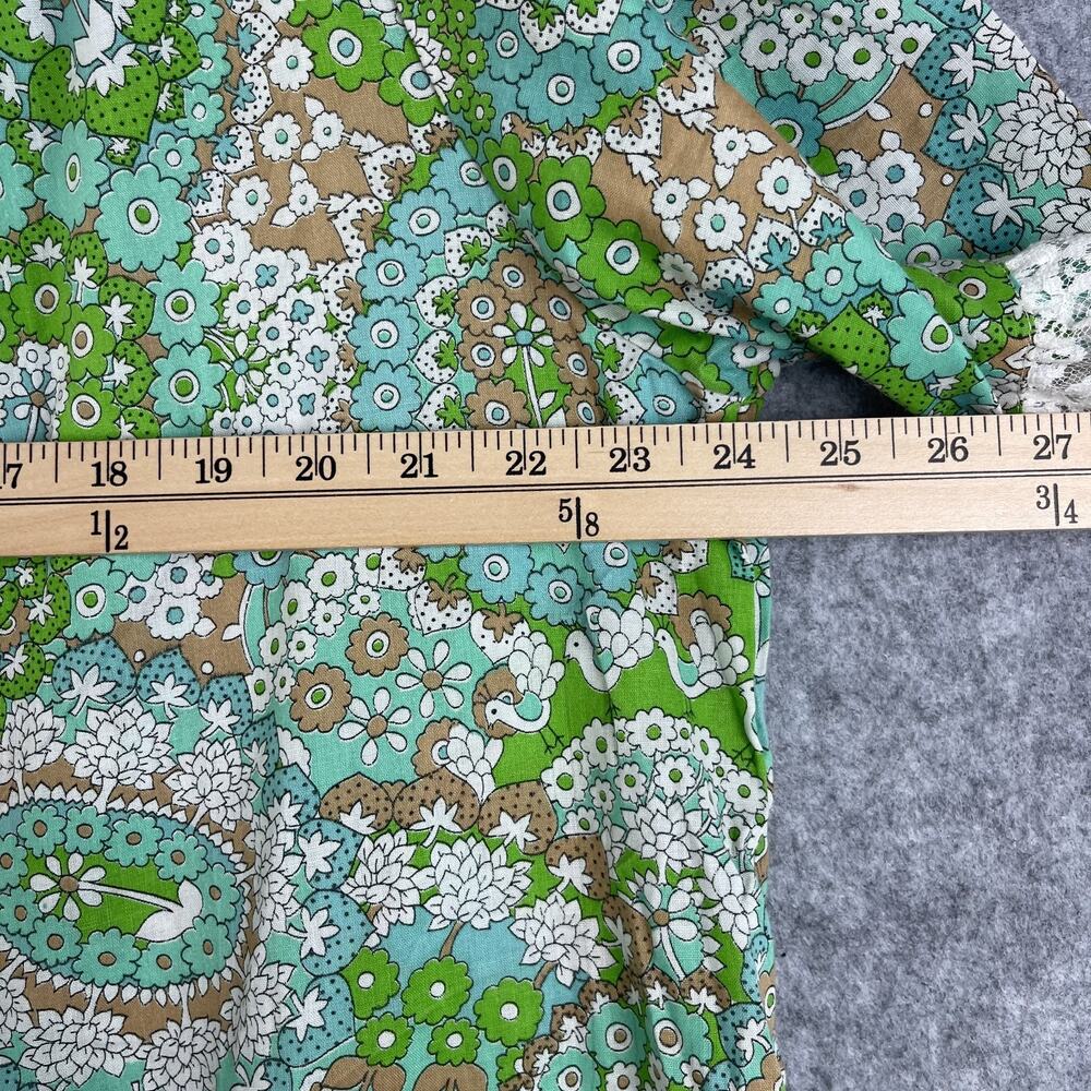 Vintage Montgomery Ward Dress Large Peasant Prairie Dress 70s Boho Lace Pilgrim - Picture 7 of 15
